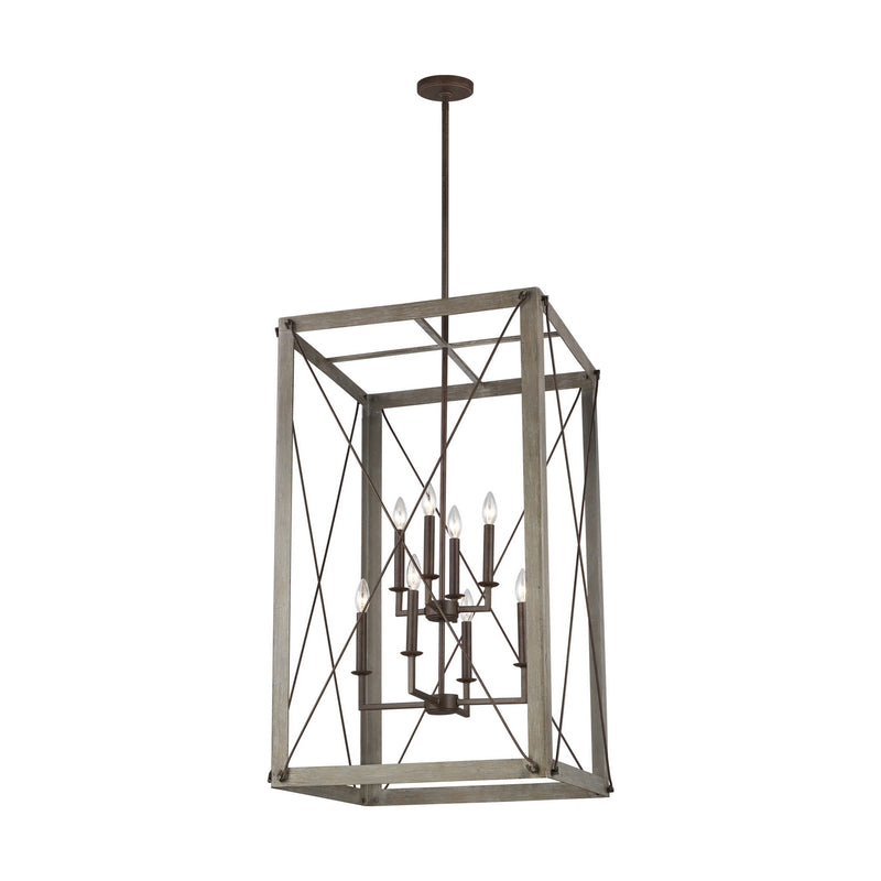 Visual Comfort Studio 6526308EN-872 Eight Light Hall / Foyer, Washed Pine