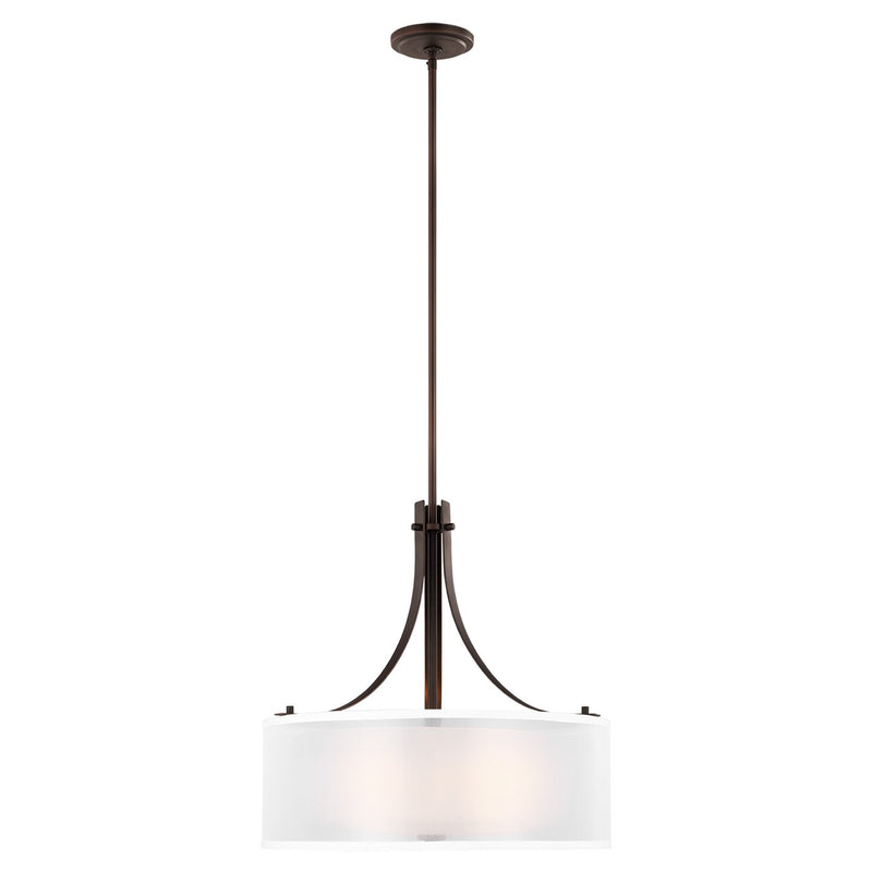 Generation Lighting 6537303-710 Three Light Pendant, Bronze