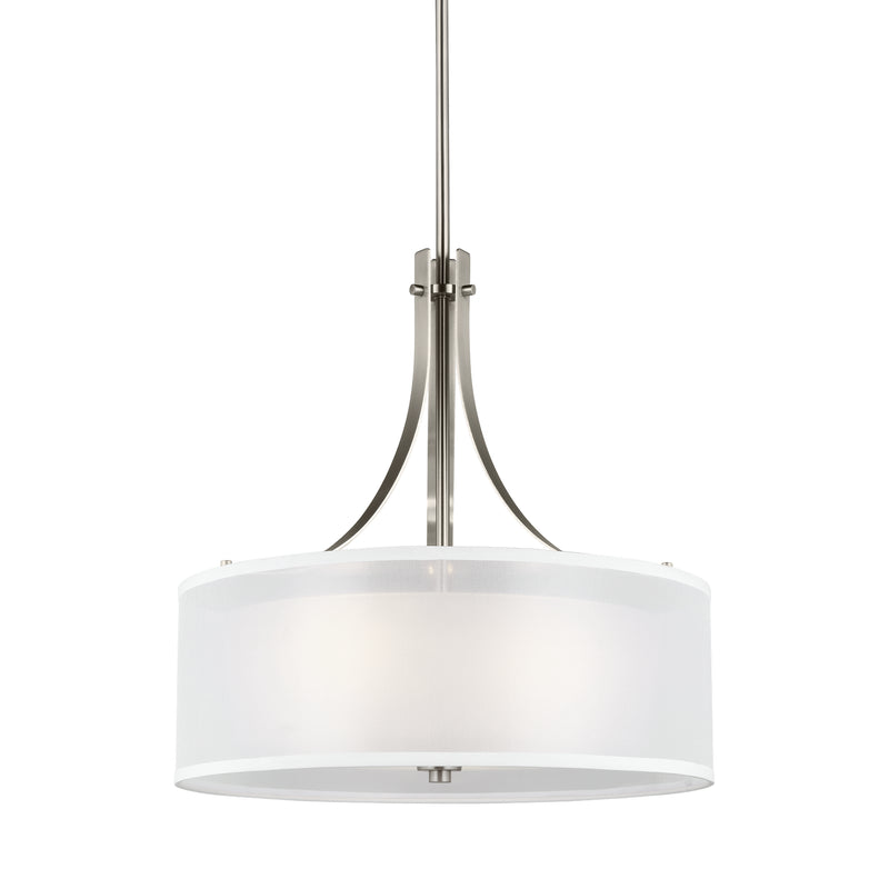Generation Lighting 6537303-962 Three Light Pendant, Brushed Nickel