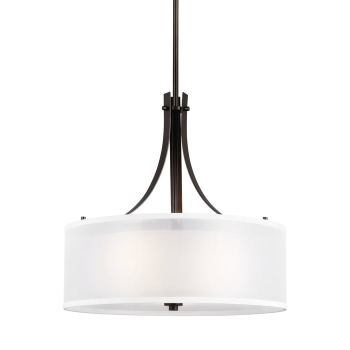 Generation Lighting 6537303EN3-710 Three Light Pendant, Bronze