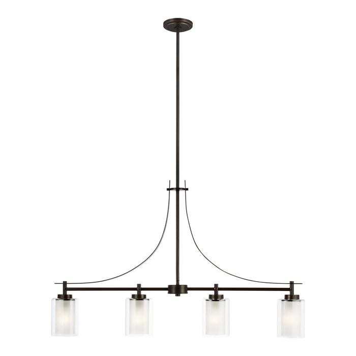 Generation Lighting 6637304-710 Four Light Island Pendant, Bronze