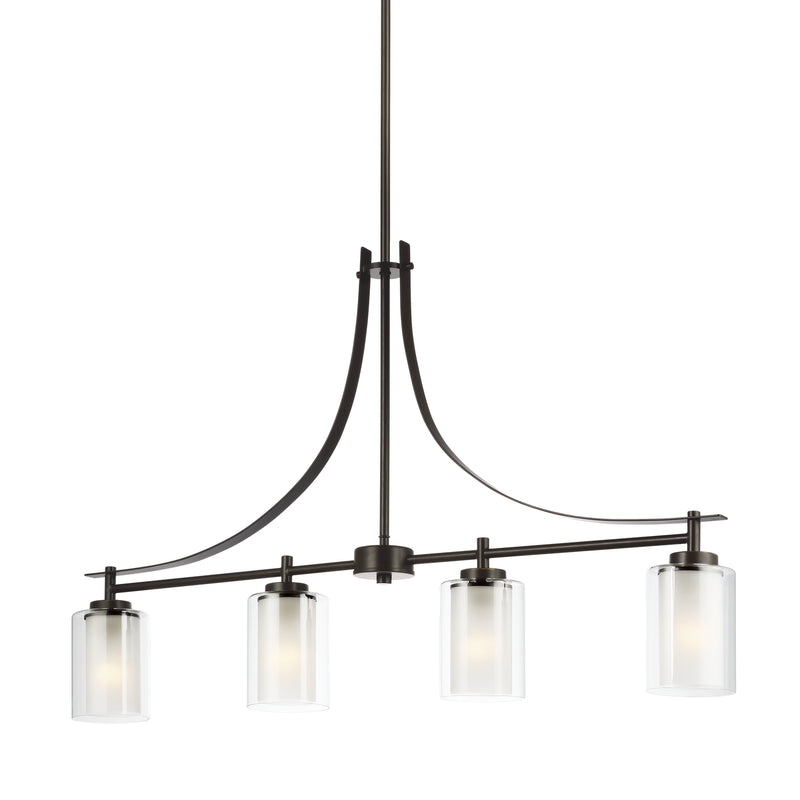 Generation Lighting 6637304-710 Four Light Island Pendant, Bronze