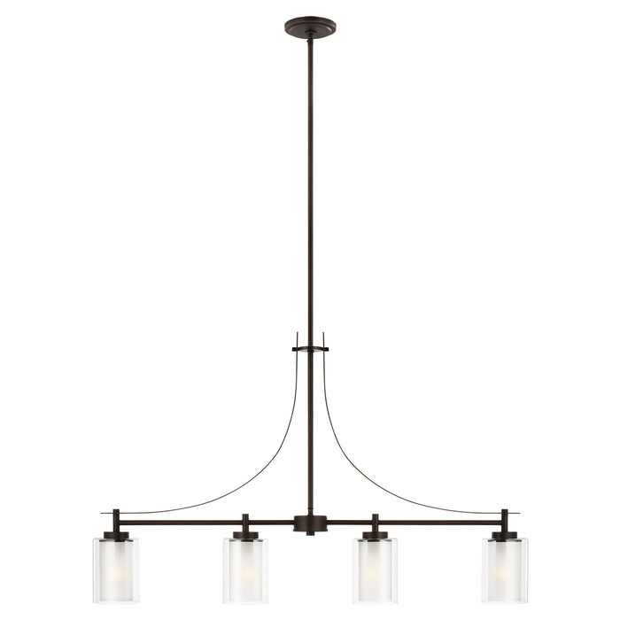Generation Lighting 6637304-710 Four Light Island Pendant, Bronze