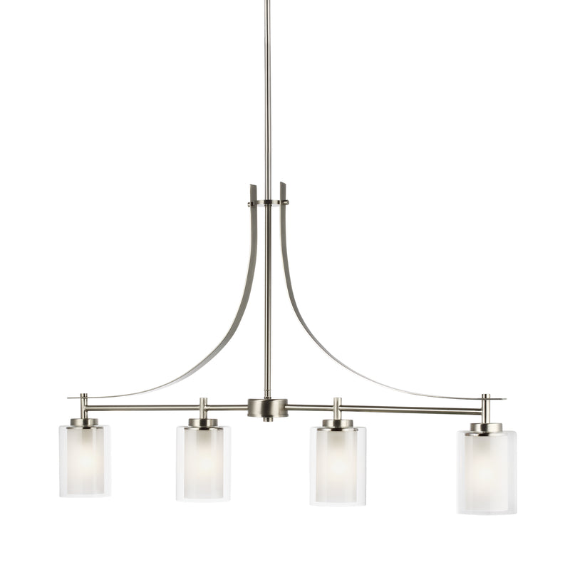 Generation Lighting 6637304-962 Four Light Island Pendant, Brushed Nickel