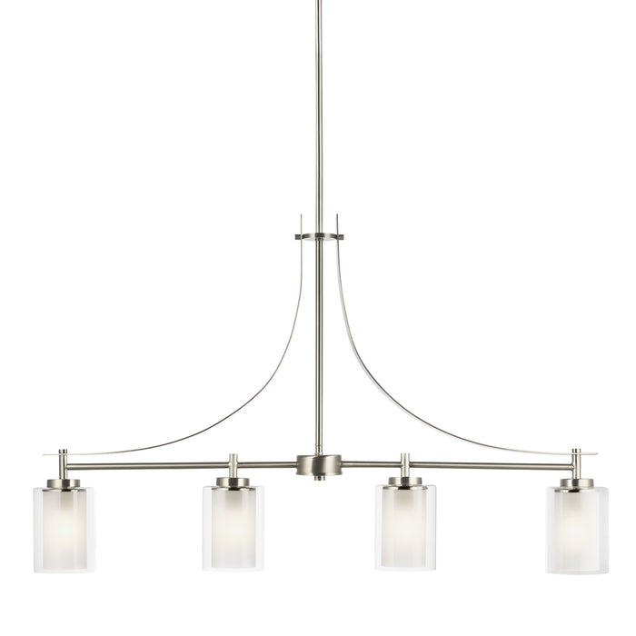 Generation Lighting 6637304-962 Four Light Island Pendant, Brushed Nickel