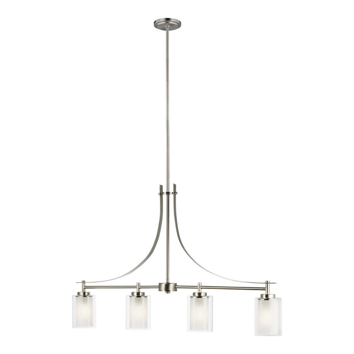 Generation Lighting 6637304-962 Four Light Island Pendant, Brushed Nickel