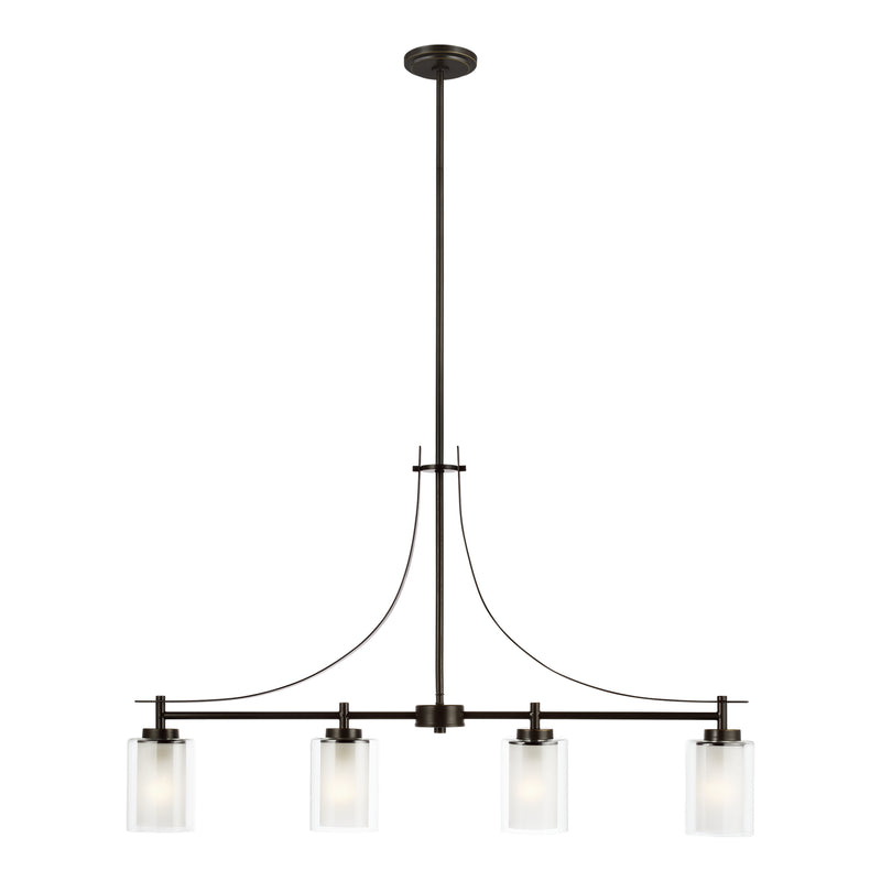 Generation Lighting 6637304EN3-710 Four Light Island Pendant, Bronze
