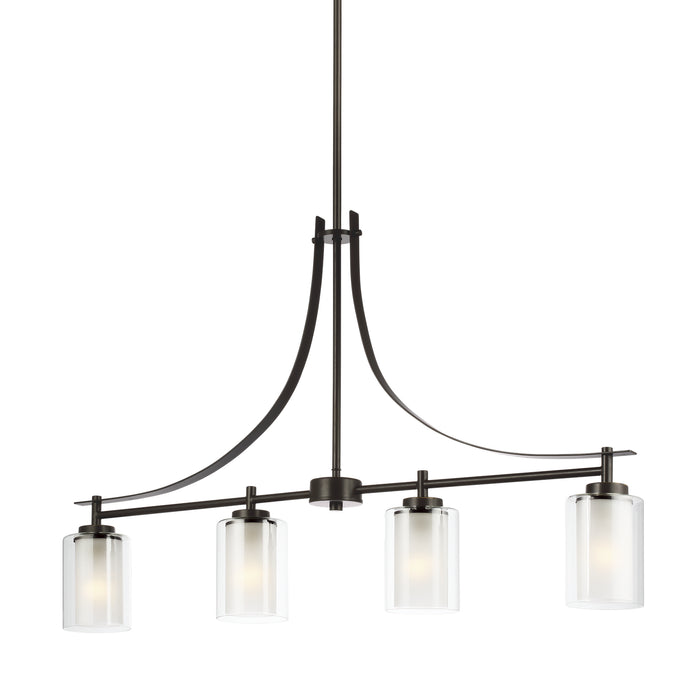 Generation Lighting 6637304EN3-710 Four Light Island Pendant, Bronze