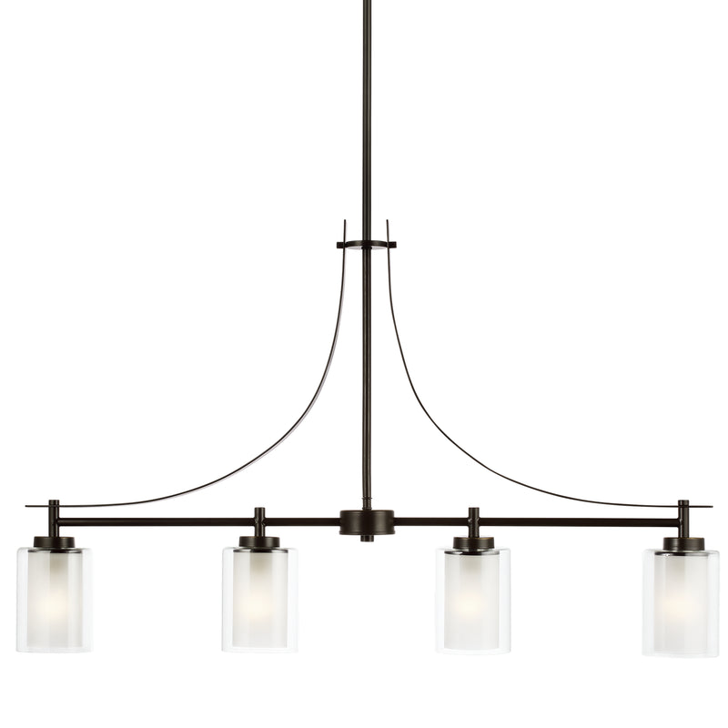 Generation Lighting 6637304EN3-710 Four Light Island Pendant, Bronze