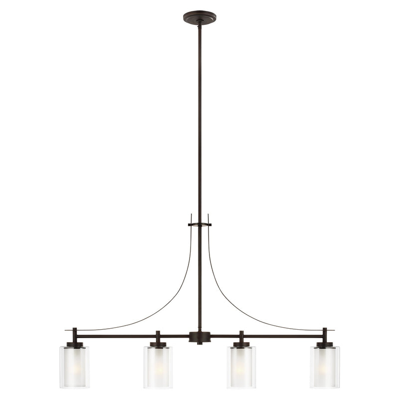 Generation Lighting 6637304EN3-710 Four Light Island Pendant, Bronze