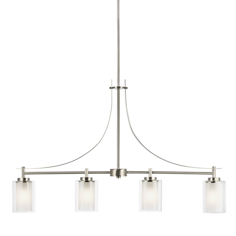 Generation Lighting 6637304EN3-962 Four Light Island Pendant, Brushed Nickel