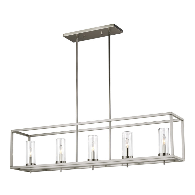 Visual Comfort Studio 6690305EN-962 Five Light Island Pendant, Brushed Nickel