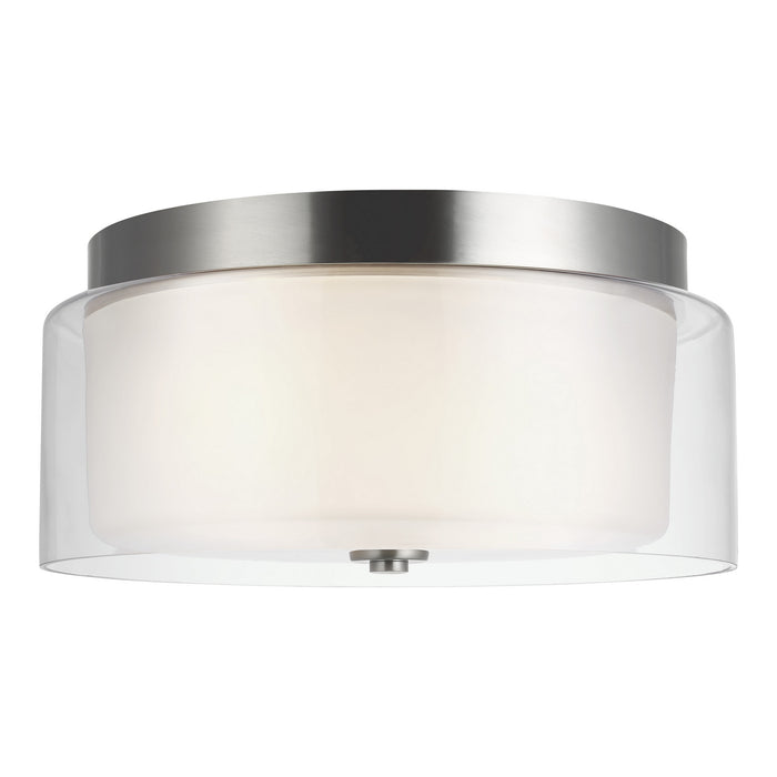 Generation Lighting 7537302EN3-962 Two Light Flush Mount, Brushed Nickel