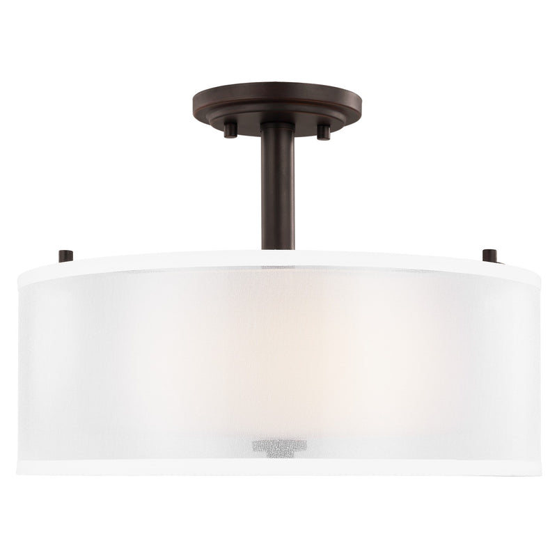 Generation Lighting 7737302EN3-710 Two Light Semi-Flush Mount, Bronze