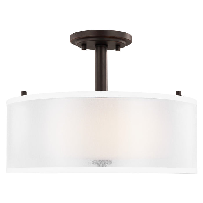 Generation Lighting 7737302EN3-710 Two Light Semi-Flush Mount, Bronze