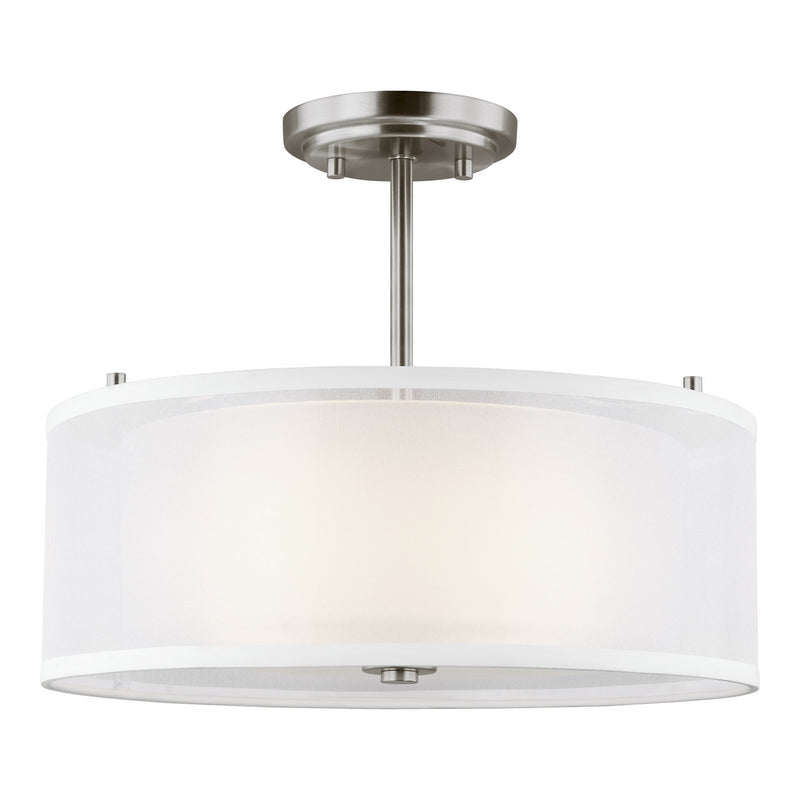 Generation Lighting 7737302EN3-962 Two Light Semi-Flush Mount, Brushed Nickel