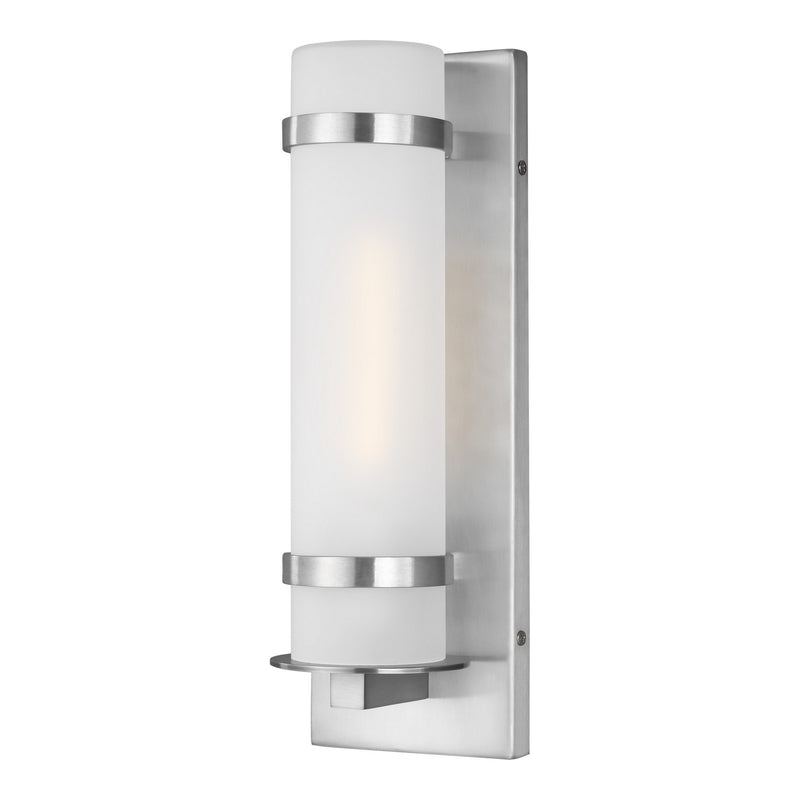 Generation Lighting 8518301-04 One Light Outdoor Wall Lantern, Satin Aluminum