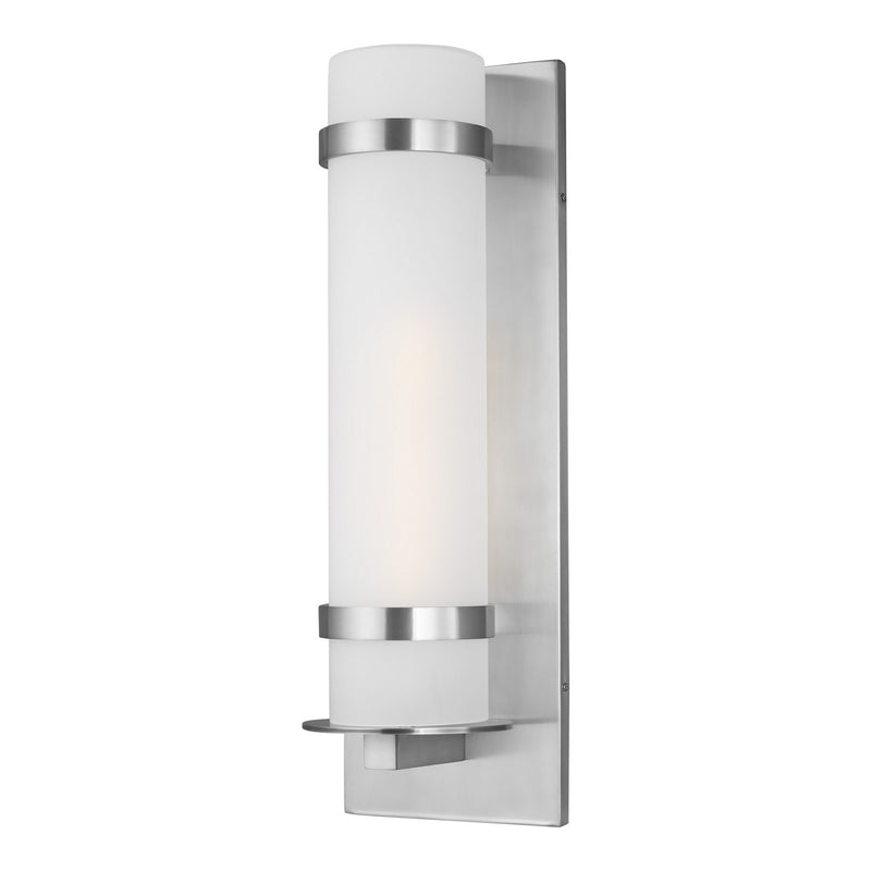 Generation Lighting 8718301-04 One Light Outdoor Wall Lantern, Satin Aluminum