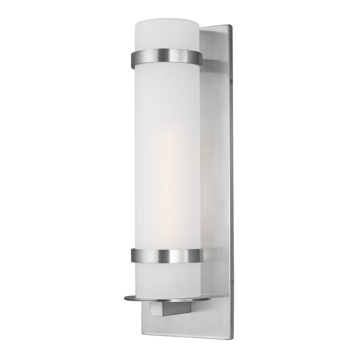 Generation Lighting 8718301-04 One Light Outdoor Wall Lantern, Satin Aluminum