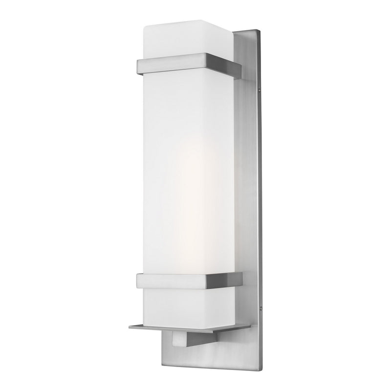 Generation Lighting 8720701-04 One Light Outdoor Wall Lantern, Satin Aluminum