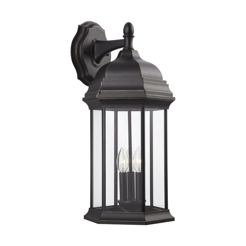 Generation Lighting 8738703EN-71 Three Light Outdoor Wall Lantern, Antique Bronze