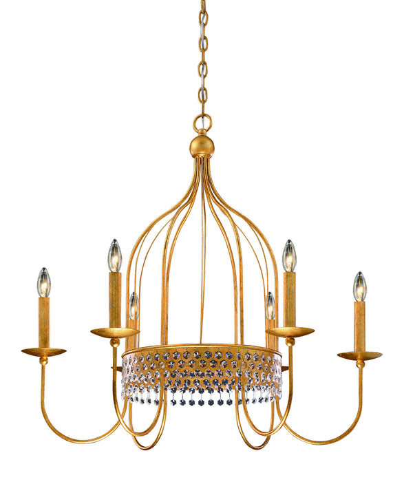 Metropolitan N7652-705 Six Light Pendant, Glitz Gold Leaf