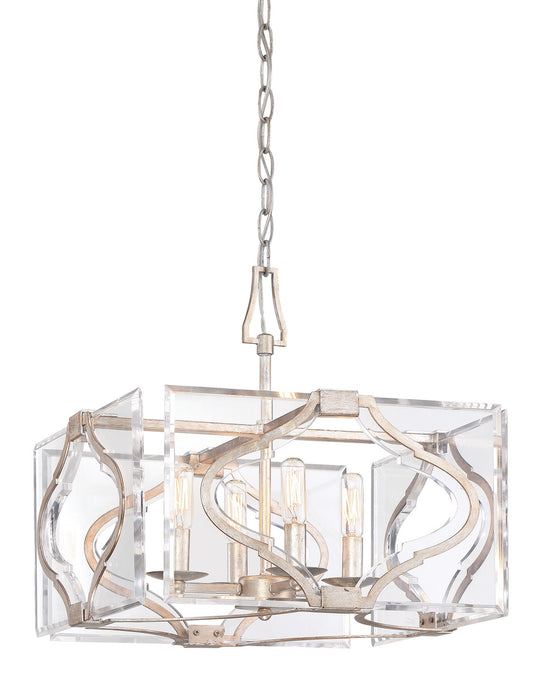 Metropolitan N7764-683 Four Light Convertible Semi Flush Mount/Pendant, Gold Mist Gold Leaf
