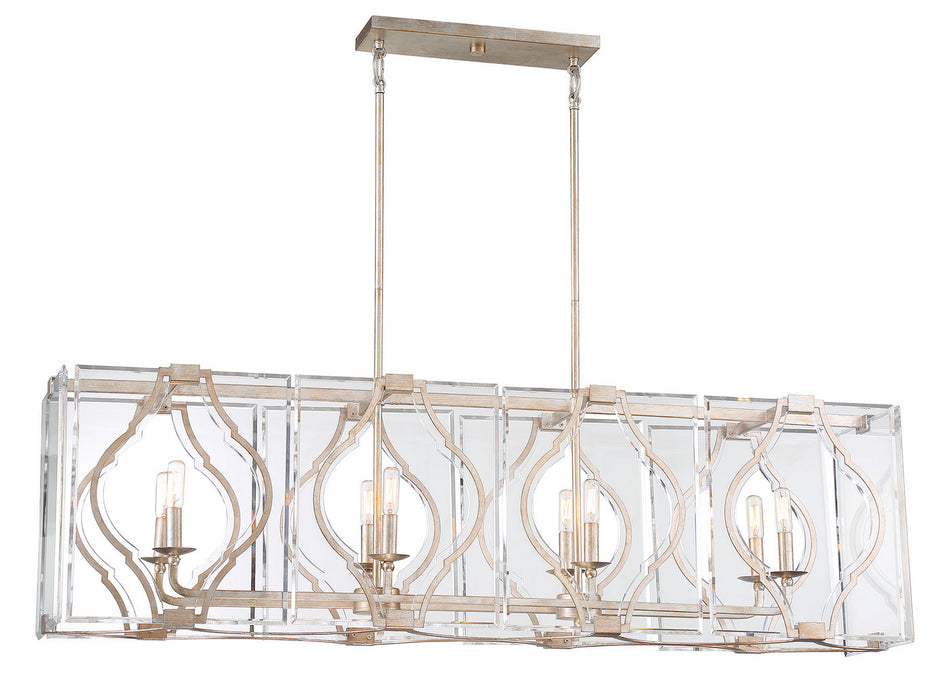 Metropolitan N7766-683 Eight Light Island Pendant, Gold Mist Gold Leaf
