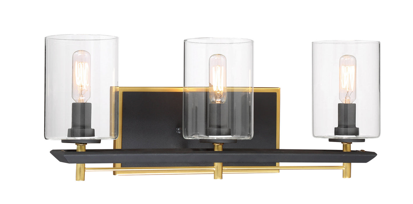Metropolitan N7851-707 Three Light Bath, Sand Coal With Honey Gold Acce