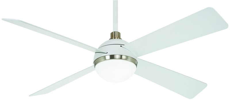 Minka Aire F623L-WHF/BN 54" Ceiling Fan, Flat White/Brushed Nickel Fini