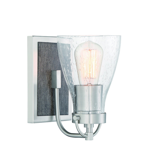 Minka-Lavery 3341-098 One Light Bath, Brushed Nickel W/Shale Wood
