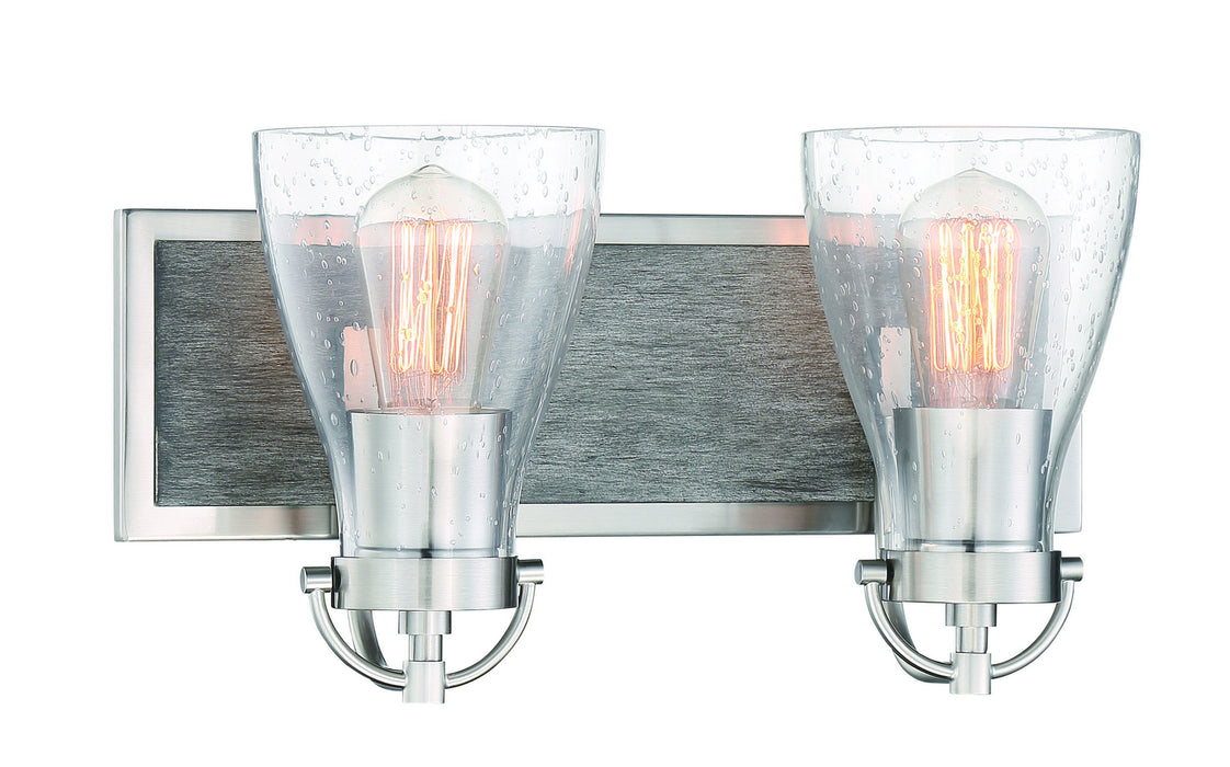 Minka-Lavery 3342-098 Two Light Bath, Brushed Nickel W/Shale Wood