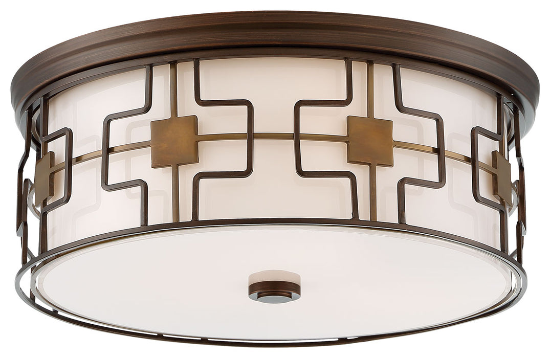 Minka-Lavery 846-104-L LED Flush Mount, Dark Brushed Bronze W/Aged Bra