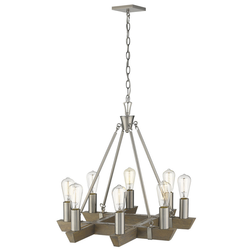 Acclaim Lighting IN11060SN Eight Light Chandelier, Satin Nickel