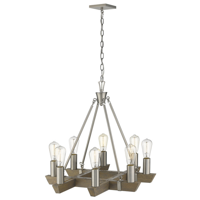 Acclaim Lighting IN11060SN Eight Light Chandelier, Satin Nickel