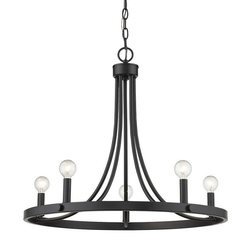 Acclaim Lighting IN11150BK Five Light Chandelier, Matte Black