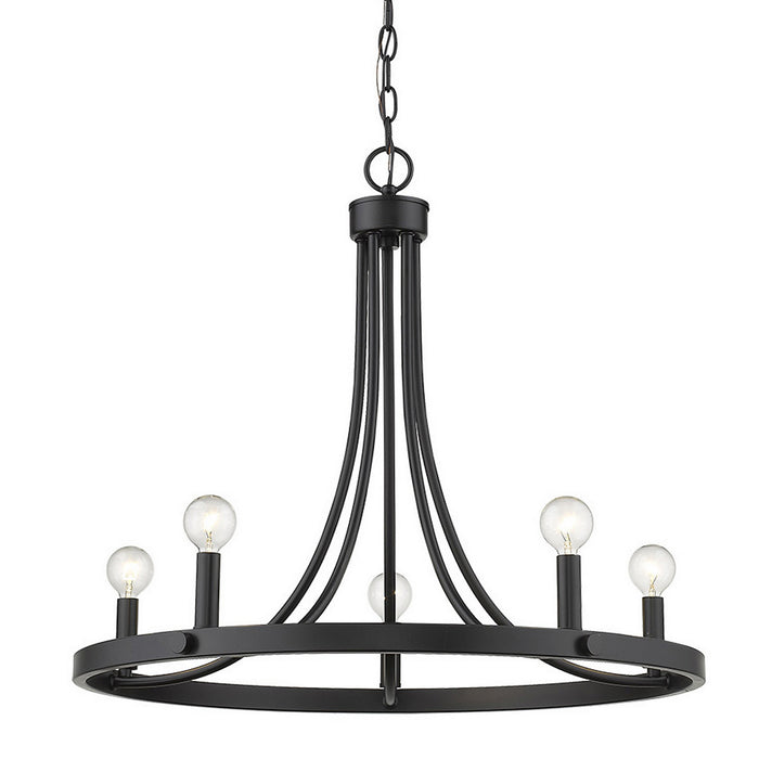 Acclaim Lighting IN11150BK Five Light Chandelier, Matte Black