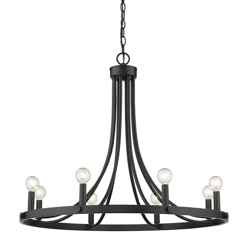 Acclaim Lighting IN11151BK Eight Light Chandelier, Matte Black