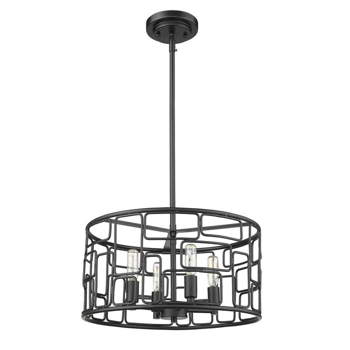Acclaim Lighting IN21131BK Four Light Pendant, Matte Black