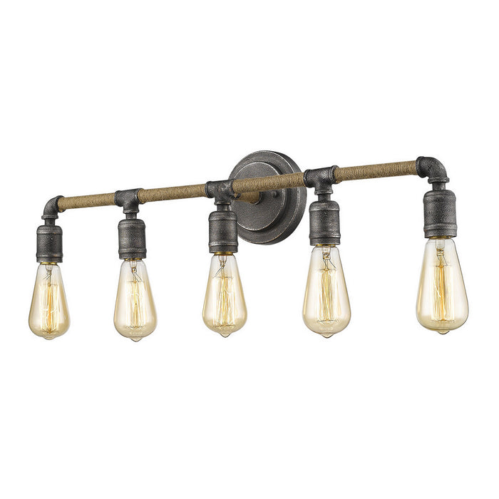 Acclaim Lighting IN41329AGY Five Light Vanity, Antique Gray