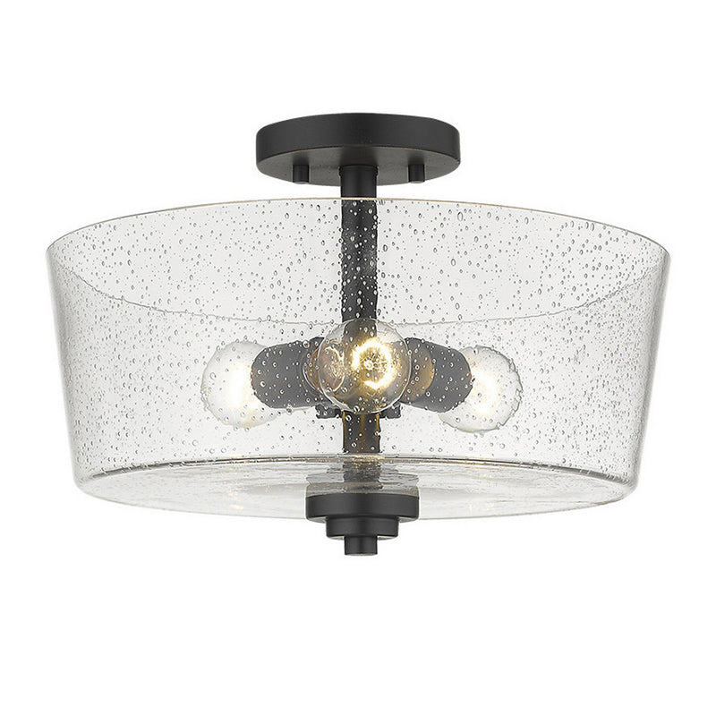 Acclaim Lighting IN61104BK Three Light Semi-Flush Mount, Matte Black