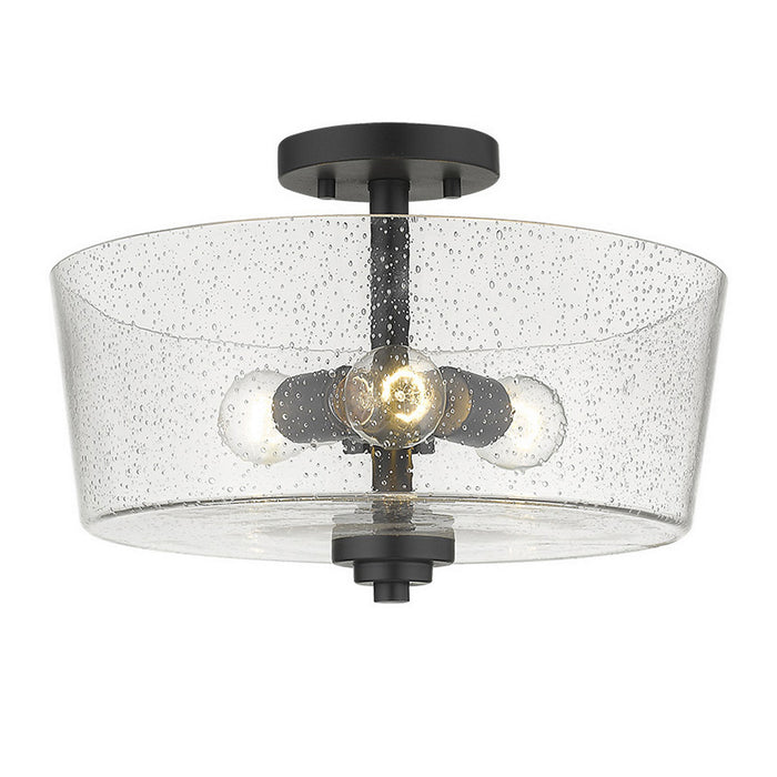 Acclaim Lighting IN61104BK Three Light Semi-Flush Mount, Matte Black