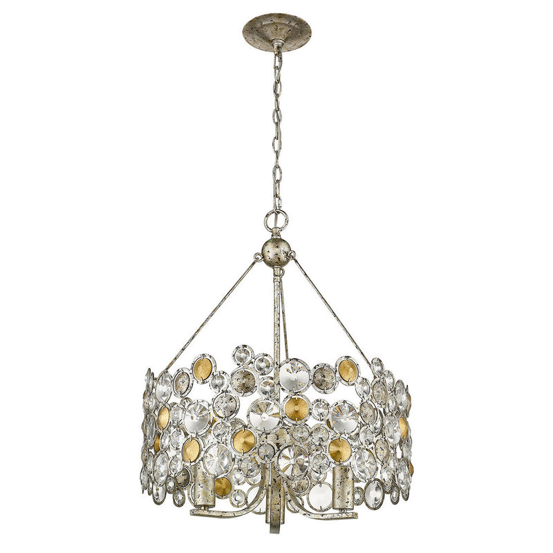 Acclaim Lighting TP10001ASL Three Light Chandelier, Antique Silver Leaf