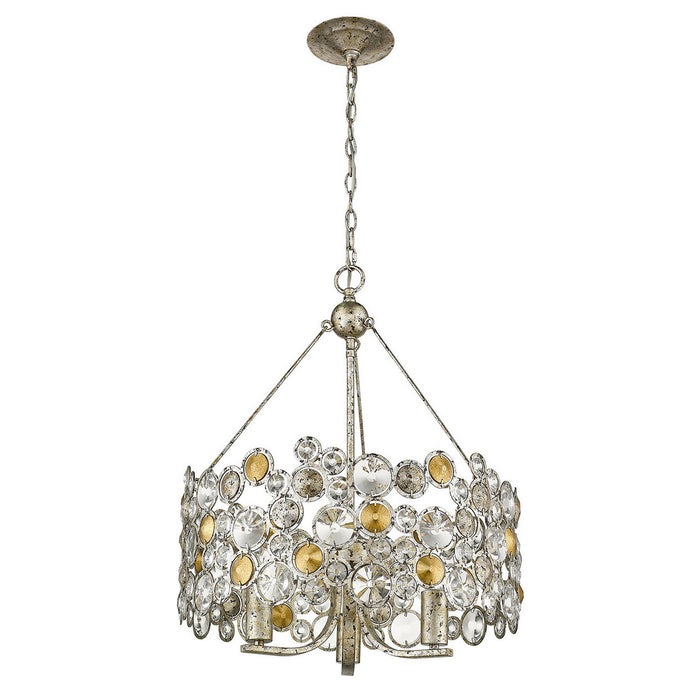Acclaim Lighting TP10001ASL Three Light Chandelier, Antique Silver Leaf