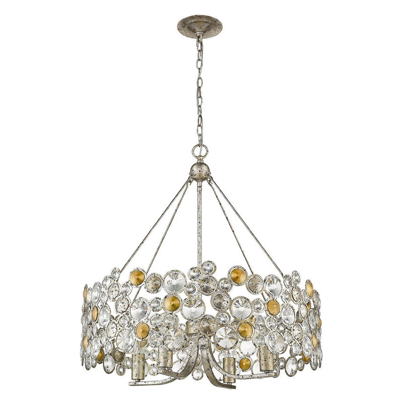 Acclaim Lighting TP10002ASL Four Light Chandelier, Antique Silver Leaf
