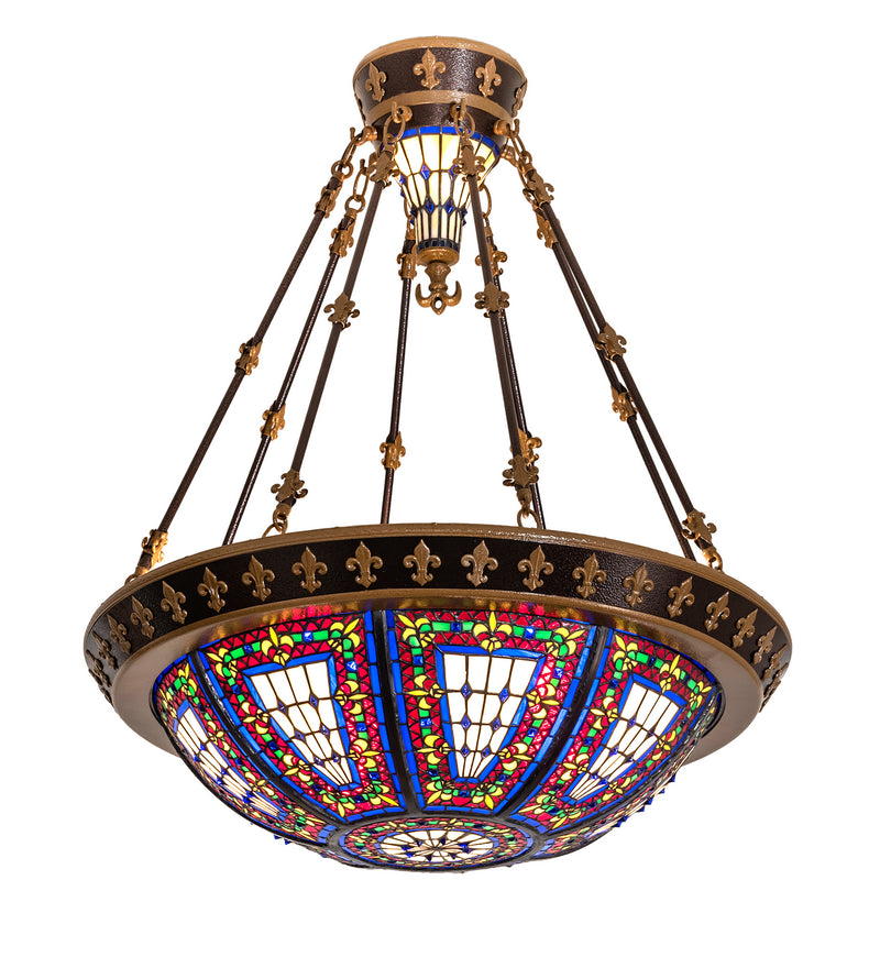 Meyda Tiffany 115301 Six Light Semi-Flushmount, Copper Vein/Gold
