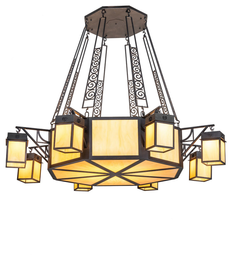 Meyda Tiffany 119670 Eight Light Chandelier, Chestnut