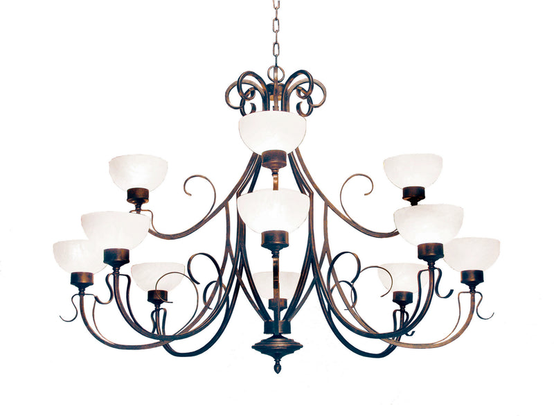 Meyda Tiffany 119773 Three Light Chandelier, Gilded Tobacco