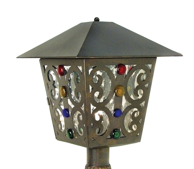 Meyda Tiffany 119834 One Light Post Lantern, Gilded Tobacco
