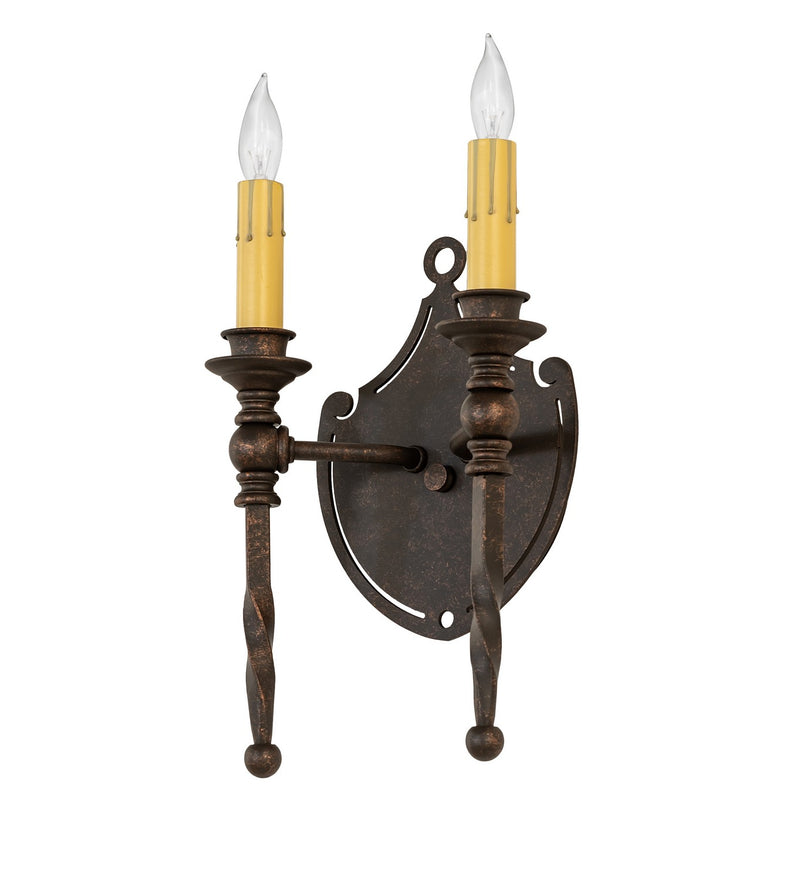 Meyda Tiffany 120642 Two Light Wall Sconce, Gilded Tobacco